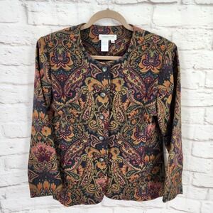 Vintage Coldwater Creek Gothic Tapestry Jacket Dark Fairy Romance Whimsigoth 12P